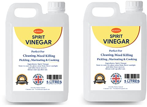 Spirit White Vinegar Food Grade Acetic Acid 5% Liquid for Household Cleaning, Cooking, Baking and Pickling (5L, Pack of 2) (2)