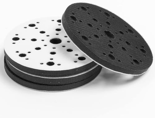 UPWOOD 6-Inch 49 Holes Hook and Loop Soft Sponge Cushion Interface Buffer Pad, Pack of 4