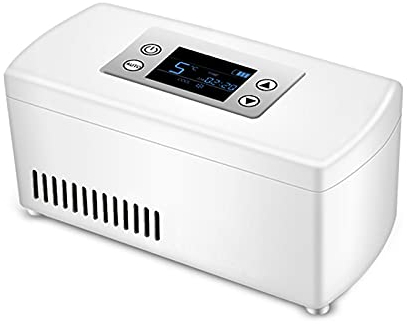 Frigoríficos Mini enfriador de insulina y estuche enfriador de insulina, mantiene el enfriamiento 2-8 ℃ Refrigerador de automóvil, caja de viaje pequeña para medicamentos, para automóvil, viaje,