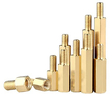 ICAMAS Gewinde Hex Messing Abstandshalter M3*L+3/4/5/6/8mm Schraube Säule Feste PCB Computer PC Motherboard Buchse Männlich Abstandshalter (Color : 6mm (50pcs), Size : M3 (Thread 6mm))