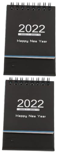 TEHAUX 2 Stk Mini Tischkalender Bürokalender 2022 Kleine Staffelei Tischkalender 2021-2022 Zeitplan Planer Kalender 12 Monatlicher Tischkalender Büroplan Kreatives Papier Arbeit Einfach