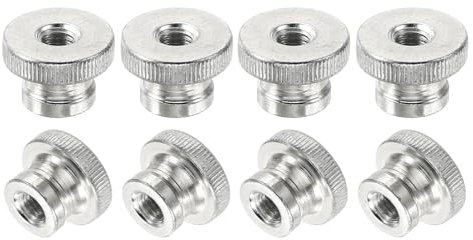 QUARKZMAN Dadi a Farfalla Scanalati, 12 Pezzi Dado M8 in Acciaio al Carbonio con Foro Passante per Parti Stampante 3D, Argento