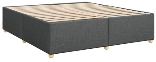 vidaXL Sängram utan madrass mörkgrå 200x200 cm tyg, sängbotten, plattformssäng, stoppad sängram, sovrumsmöbler, dubbelsäng, sängram av tyg
