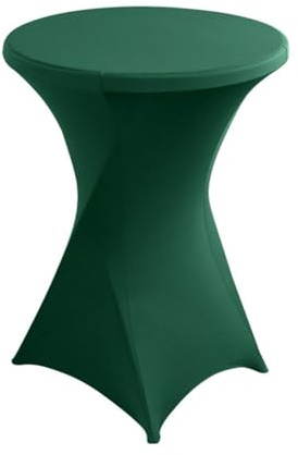Odot Stehtisch Hussen Rund Bars Tischhusse mit Fußtaschen, Stretch Spandex Cocktail Hussen für Stehtische, Bistrotisch, Hochzeiten Und Bankette (70 * 110cm-2pc,Dunkelgrün)
