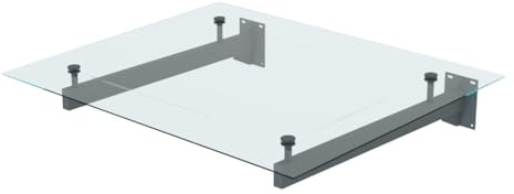 METALUSTIC Glasvordach 1200 X 1000 mm, einfach, RAL 7016, 55,4 mm Glas, 30/60 mm Ausladung, Vordach, Türvordach, Haustürvordach, Farbloses Glas, Lackierte Balken: anthrazit
