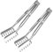 Lot de 2 pinces à pâtes en acier inoxydable - 29 cm - Pince à spaghetti - Pince de cuisine avec poignée en dents - Pince à pâtes - Pince de cuisine - Pince à aliments - Pour la pâtisserie, le
