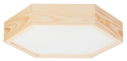STOLARNIA PIKA Deckenlampe - Sechseck Holz Deckenleuchte Neturkiefer 2xE27 (∅37 cm) - Modern Hell Lampe für Schlafzimmer, Wohnzimmer, Flur, Küche - Stilvolle Kiefernholz LEJA