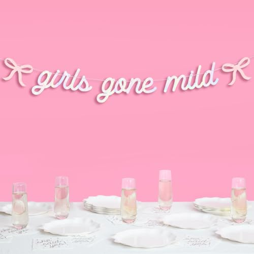xo, Fetti Girls Gone Mild Banner - Iridescent Foil | 6 Ft. | Bow Bachelorette Decorations, Birthday Party Sign, Coquette Graduation Background, Bach Supplies