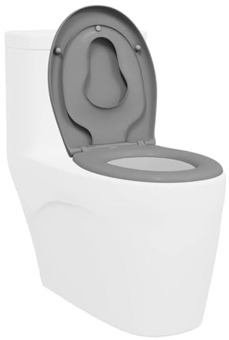 vidaXL Toilettensitz Grau 47 x 37 x 4 cm Duroplast, Moderne, langlebige Toilettensitz, kinderfreundlich, minimalistisches Design, aufwerten Ihr Bad
