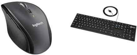 Logitech M705 Marathon Wireless & Amazon Basics Low-Profile Wired USB Keyboard