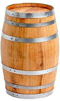 Temesso Kleines Dekofass, Fass aus Kastanienholz geölt in verschiedenen Größen (H: 57cm D: 36cm)