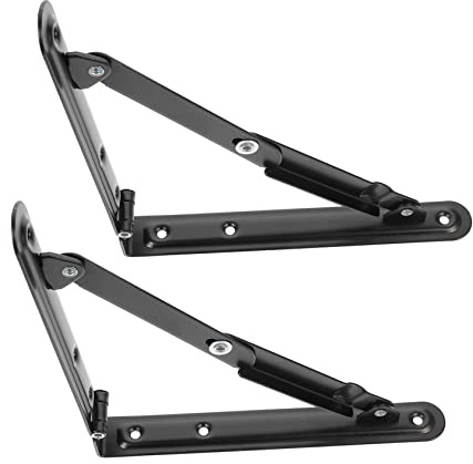 DECOMELODY 2 pièces Équerres Pliantes Supports Muraux Robustes pour Étagères Rabattables Gain de Place pour Garage Cuisine et Atelier