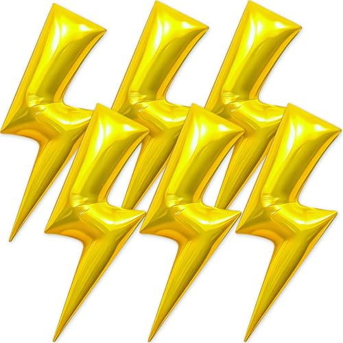 Lightningbolt-Balloons Weather-Balloon 6PCS 45in Lightning Bolt Foil Balloon Thunderbolt Birthday Party Graduation Summer Superhero Decorations Supply