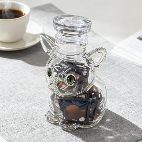 Cat -shaped Candy Jar - Snack Storage Jar Pet-Shaped, Canister with Lid, Creative Airtight Snack Treat Container for Pets Lovers Gift