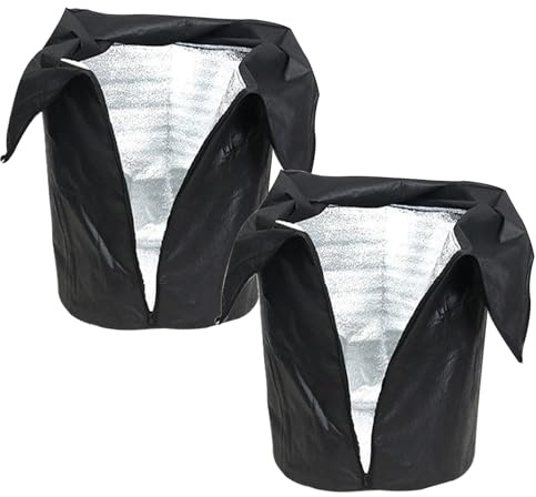 Lot de 2 Housses de Protection pour plants, 45x50cm Voile hivernage plant Exterieur avec Fermeture Éclair et Cordon de Serrage, Protection Pot de fleurs Hiver pour Jardin, Balcon