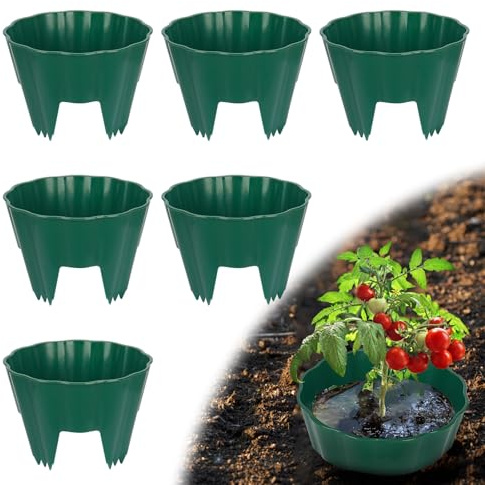 pdpdoc Lot de 6 anneaux de culture ronds de 17,8 cm pour planter des bordures de jardin, garder les plantes séparées, contrôle des mauvaises herbes et diriger l'eau vers les racines (17,8 cm – Vert)