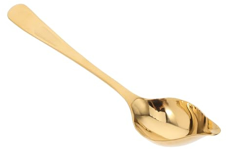 Happyyami Cucchiaio da Portata in Acciaio Inox 304 per Versare Salsa e Decorazione, Cucchiaino da Cucina Professionale per Hotel e Ristoranti, Utensile Versatile per Salse, Olio e Dessert