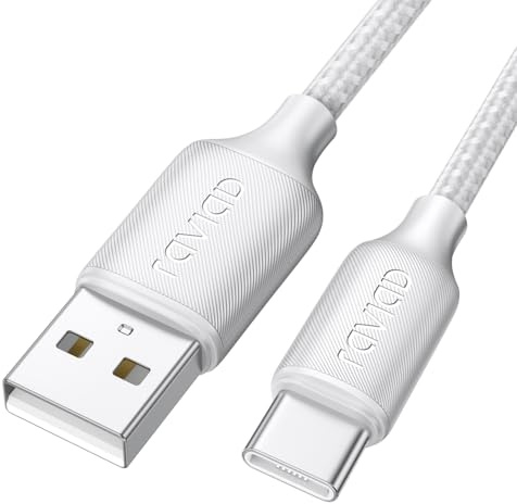 RAVIAD Cable USB A USB C [1M] Cable USB C Carga Rapida 3.1A QC3.0 Cable USB | Tipo C Cargador Nylon Trenzado con iPhone 17 16 15 Pro Max, Samsung Galaxy S24/S23, Huawei P40/P30, Xiaomi, iPad, Pixel
