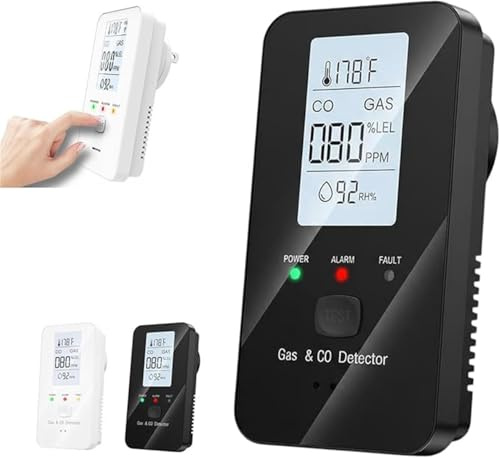 2026 New Steadfast 4-in-1 Detector with LCD HD Screen - Protect Your Home with Haven, Energy-Efficient Design, Real-Time Display for Home, Apartment, Hotel, Camping RV (Black)