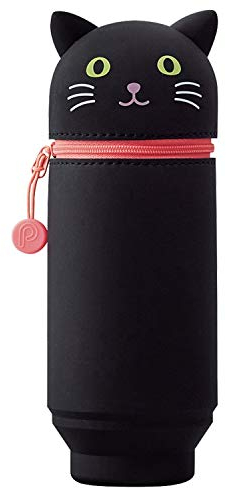 LIHIT LAB. PuniLabo Stand Up Pen Case (Pen Holder), Black Cat, 2.9 x 8.3 inches (A7714-3)