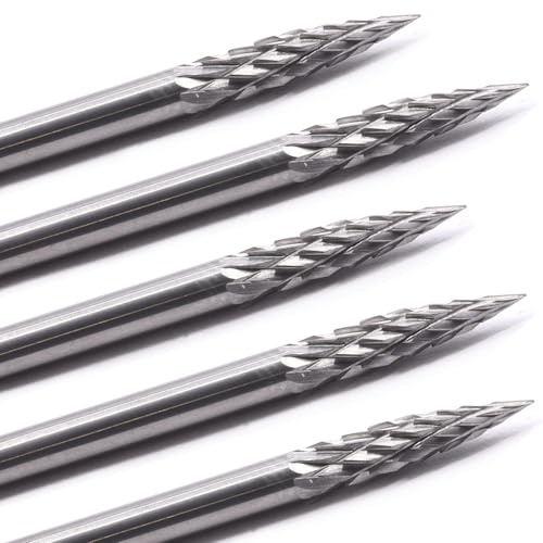 5x VHM Vollhartmetall Schaftfräser 0-3mm Frässtifte Fräser Gravur für Dremel Proxxon Zubehör
