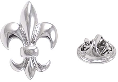 CWYPB Herren Lilien-Brosche, Silber glänzende Hut Pin Paar Medaillenadel-Main-Klebe-Metall-Brosche Tierschal Schnaps (Silber)