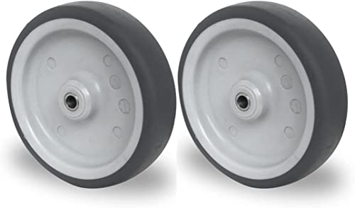 Abrollwerk 2er Set Einbaurad 150 mm Apparaterolle TPE, Grau, Tragkraft 100 kg, Polypropylen, Thermoplastischer Gummi