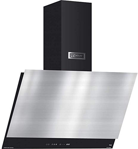 Kaiser AT 6410 FR Dunstabzugshaube Wandhaube 60 cm, Extremstark 1250m³/h,kopffreihaube,Edelstahl Schwarz Glas,Dunstabzug, Timer,Abzugshaube,Ablufthaube Umlufthaube,Gewinner German Brand Award 2018