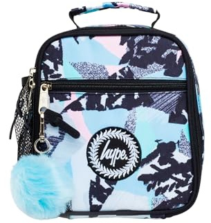 hype Girls Lunch Box, Pastel Abstract | Insulated girls school food bag with thermal lining, 3 compartments, bottle holder, grab handle and wipe-clean fabric