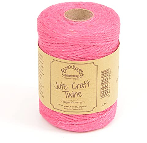 EVERLASTO Bobinas de Yute de Color Natural para Manualidades (Rosa Caliente)