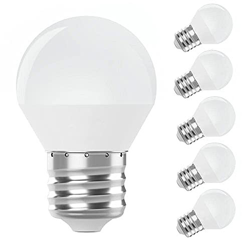 EX UP Ampoule LED Petites Globe Forme E27 6W, G45 Blanc Chaud 3000K Bulb Économie D'énergie, 550 Lumen Équivalent 40W Incandescence, Culot à vis Edison Classic, Non Variable Lot de 6