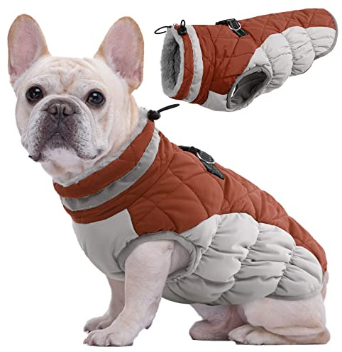 Kuoser Hundemantel Hundejacke für Kleine Hunde Winterweste Wasserdicht, XS | Wasserdicht Hunde Wintermantel mit Reißverschluss, Winddicht Hund Winterjacke Mit Geschirr, Warm Welpen Mantel Hundekleidung