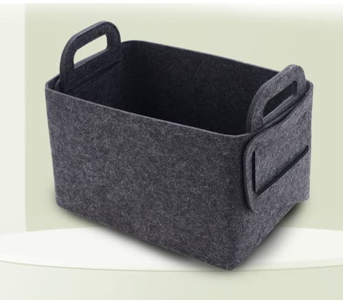 Borsa in Feltro per Legna da Ardere Cesto Portalegna per Camino da Interno Grigio Contenitore per Giornali, Riviste, Giocattoli e Libri,40x25x28cm