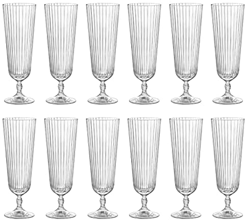 Bormioli Rocco 12x 510ml America '20s Verres à Cocktail Sling - Grand Tige Courte Gin Pina Colada Ensemble de Verres à Boire de Fête