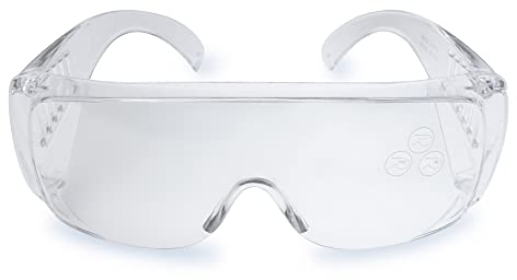 RODOPI ProLense-FogX Schutzbrille für Brillenträger Anti Fog Sicherheitsbrille klar EN 166 1F Arbeitsschutzbrille für Baustelle Labor Überbrille Arbeit (1 Brille)