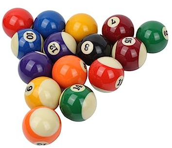 Toddmomy Jeu de Boules de Billard Réglementaires Numérotées 16 Pièces en Résine, Taille Officielle, Précision Professionnelle pour Salles de Jeux et Clubs