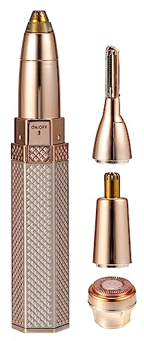 VOCOSTE 1 Stück Augenbrauentrimmer für Frauen, 4 in 1 Augenbrauen-Rasierer, Rosagoldton