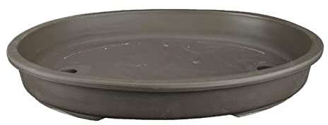 Vaso per bonsai Giapponese Morrisan ovale in gres 22x16x4 cm - B23-41c