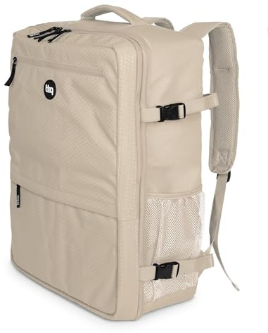 Huvudstadsväska Blnbag M6 – bagageryggsäck 55 x 40 x 20 cm resa ryggsäck laptopfack, flygplan reseryggsäck robust, kabinväska max. 44 l, champagne, 55 x 40 x 20 cm, Ryggsäck