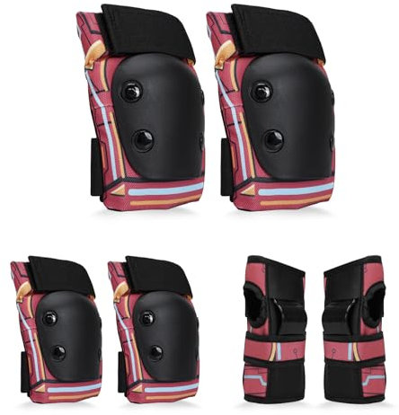 YOOXARMOR Adjustable Kids/Toddler/Children Knee Pads Elbow Pads Wrist Guards Set for 3-5-8 Years Boys Girls,Child Safety Protective Gear Set for Roller Skates,Bike,Cycling, Skateboard, Scooter
