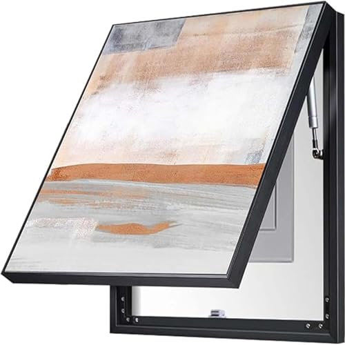 Genérico Tapa Decorativa para Cuadro Electrico Medidores de Caja Eléctrica Cubierta Caja de Distribución Voltímetro Panel de Pintura Ocultar Decoración con Soportes Hidráulicos,I,30X40cm