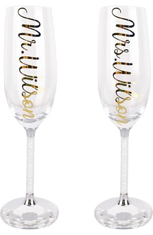 Flûtes à Champagne personnalisées Flûtes à champagne de mariage personnalisées pour les mariés Verres à Champagne personnalisés Ensemble de 2 Flûtes à Champagne pour les Fiançailles Cadeau de mariage