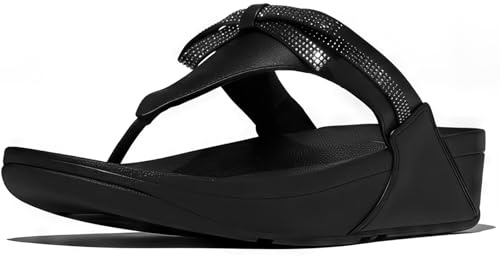 Fitflop Women's Lulu Glitz-bow Leather Toe-post SandalsSandal