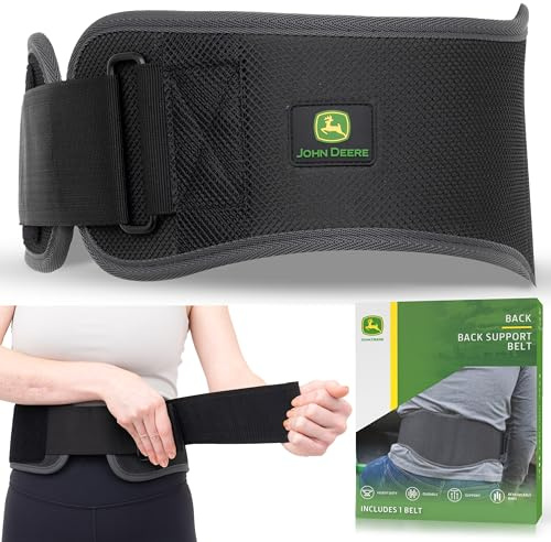 John Deere Back Brace by Copper Compression – Lower Back Belt for Sciatica, Lumbar Pain, Herniated Discs, Muscle Strain – Heavy-Duty Compression with Removable Stabilizers – S/M