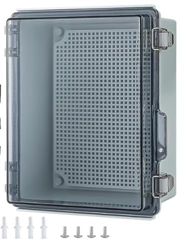 Junction Box Waterproof IP65, Fuse Box Surface-Mounted Distribution Box ABS Cable Junction Box Flush-Mounted Box Transparent Switch Cabinet Outside With Wall Mounting Accessories Lock-290*190*140mm