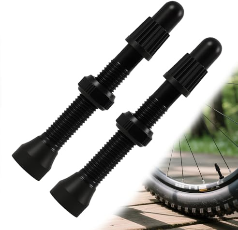 2 PCS Valvole Tubeless per Bicicletta Presta da 40 mm in Lega di Alluminio, Valvole Presta Tubeless, Valvole Tubeless Gravel, Valvole di Ricambio, con Tappo in Plastica, Accessori per Bicicletta