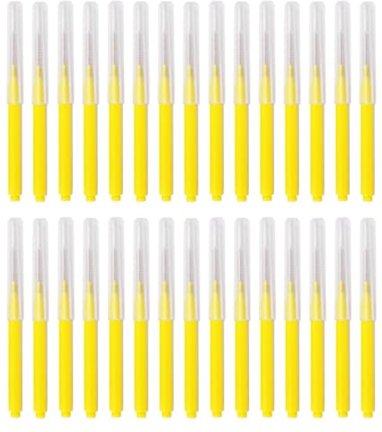 fKiZanthene Interdentalbürsten, Zahnstocher, Zahnseide-Sticks für Zahnzwischenräume, Tepe Interdentalreinigung, für Zuhause und tägliche Zahnreinigung, Gelb, 30 Stück