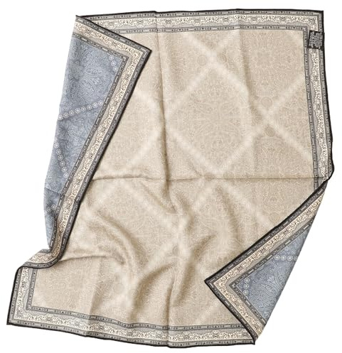 Prettystern doppelseitig doppelface bedrucktes Woll-seide 65 cm Seiden-Halstuch Bandana Wolltuch für Damen & Herren Frühling & Herbst