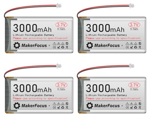 YELUFT 3.7V 3000mAh LiPo Batería para ESP32, Meshtastic Node 4 unidades