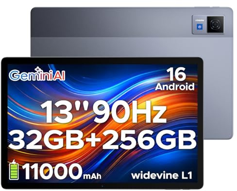 DOOGEE U13 (2026) 13 Inch Tablet, Newest Android 16 Tablet with Gemini AI, 32GB+256GB/2TB, 11000mAh, 2.2GHz Octa-Core Gaming Tablets, Quad Speakers | Netflix | 5G WiFi Android Tablets, 4-Year Warranty